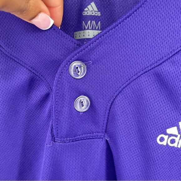 Adidas Men’s Purple Diamond King Elite Two-Button Baseball Jersey Medium - Picture 8 of 12